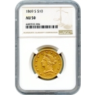 1869-S $10 Liberty Head Eagle NGC AU50