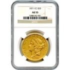 1871-CC $20 Liberty Head Double Eagle NGC AU55