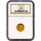 1871-S $2.50 Liberty Head Quarter Eagle NGC AU58
