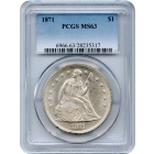 1871 $1 Liberty Seated Dollar PCGS MS63