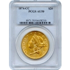 1874-CC $20 Liberty Head Double Eagle PCGS AU50