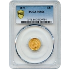 1874 G$1 Indian Princess Gold Dollar PCGS MS66