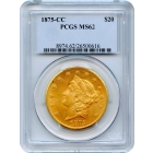 1875-CC $20 Liberty Head Double Eagle PCGS MS62