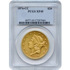 1876-CC $20 Liberty Head Double Eagle PCGS XF45