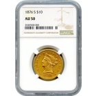 1876-S $10 Liberty Head Eagle NGC AU50