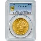 1876 $20 Liberty Head Double Eagle PCGS MS61