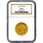 1877-CC $10 Liberty Head Eagle NGC AU55
