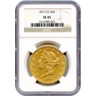 1877-CC $20 Liberty Head Double Eagle NGC XF45