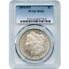 1878 $1 Morgan Silver Dollar, 8 Tail Feathers variety PCGS MS63