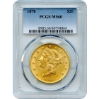 1878 $20 Liberty Head Double Eagle PCGS MS60