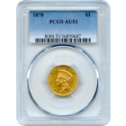 1878 $3 Indian Princess Three Dollar PCGS AU53