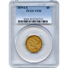 1879-CC $5 Liberty Head Half Eagle PCGS VF30