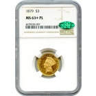 1879 $3 Indian Princess Three Dollar NGC MS63+PL (CAC)