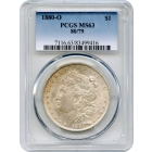 1880-O $1 Morgan Silver Dollar, 80/79 variety PCGS MS63