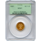 1881 $2.50 Liberty Head Quarter Eagle PCGS MS61