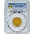 1882-CC $5 Liberty Head Half Eagle PCGS VF35