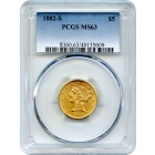 1882-S $5 Liberty Head Half Eagle PCGS MS63