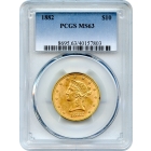 1882 $10 Liberty Head Eagle PCGS MS63