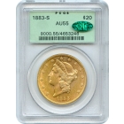 1883-S $20 Liberty Head Double Eagle PCGS AU55 (CAC)