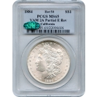 1884 $1 Morgan Silver Dollar, VAM 2A "Partial E Rev" PCGS MS65 (CAC) Ex. California Collection