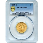 1885-S $5 Liberty Head Half Eagle PCGS MS66