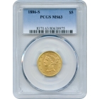 1886-S $5 Liberty Head Half Eagle PCGS MS63