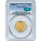 1886-S $5 Liberty Head Half Eagle PCGS MS64 (CAC)