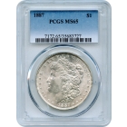 1887 $1 Morgan Silver Dollar PCGS MS65