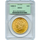 1889-S $20 Liberty Head Double Eagle PCGS MS62