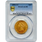 1890-CC $10 Liberty Head Eagle PCGS AU58