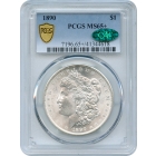 1890 $1 Morgan Silver Dollar PCGS MS65+ (CAC)