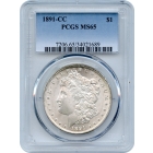 1891-CC $1 Morgan Silver Dollar PCGS MS65