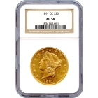 1891-CC $20 Liberty Head Double Eagle NGC AU58