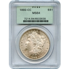 1892-CC $1 Morgan Silver Dollar PCGS MS64