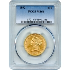 1892 $10 Liberty Head Eagle PCGS MS64