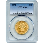 1892 $10 Liberty Head Eagle PCGS MS64