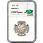 1892 25C Barber Quarter NGC MS64+PL (CAC)