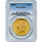 1893-S $20 Liberty Head Double Eagle PCGS MS63