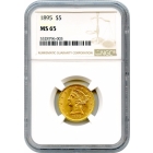 1895 $5 Liberty Head Half Eagle NGC MS65