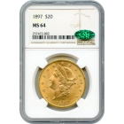 1897 $20 Liberty Head Double Eagle NGC MS64 (CAC)