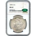 1899-S $1 Morgan Silver Dollar NGC MS62 (CAC)
