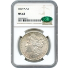 1899-S $1 Morgan Silver Dollar NGC MS62 (CAC)