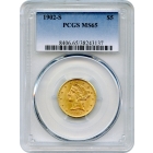 1902-S $5 Liberty Head Half Eagle PCGS MS65