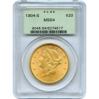 1904-S $20 Liberty Head Double Eagle PCGS MS64