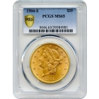 1904-S $20 Liberty Head Double Eagle PCGS MS65