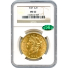 1904 $20 Liberty Head Double Eagle NGC MS63 (CAC)