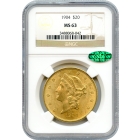 1904 $20 Liberty Head Double Eagle NGC MS63 (CAC)