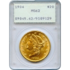 1904 $20 Liberty Head Double Eagle PCGS MS62 - PQ and in 1st gen holder! 