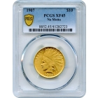 1907 $10 Indian Head Eagle, No Motto PCGS XF45