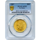 1907 $10 Indian Head Eagle, No Motto PCGS AU53